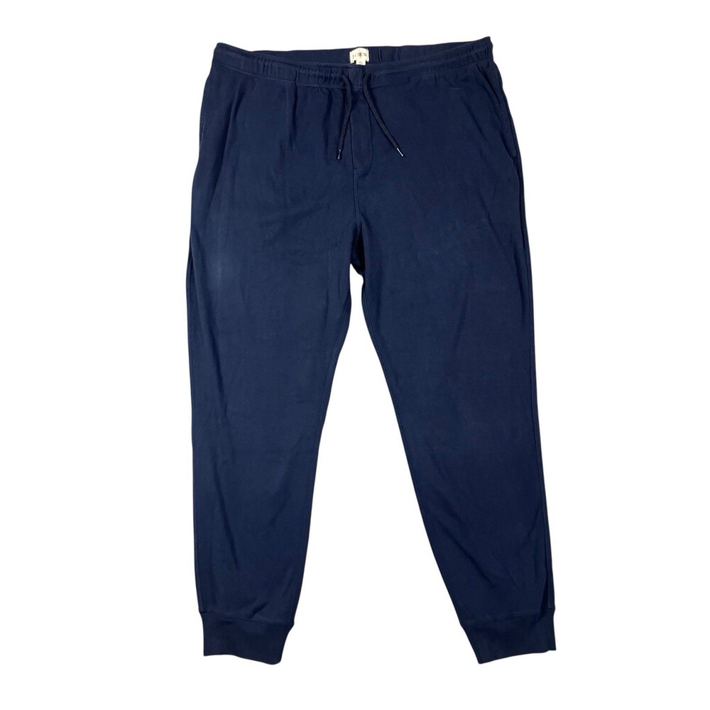 J.Crew Heritage Brushed Rib Knit Jogger Pants Mens XL Navy Cotton Drawstring